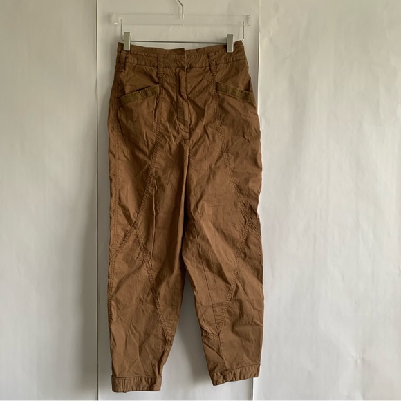 Anthropologie Ellie Utility Embroidered Trouser pants high waisted - Picture 6 of 16